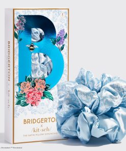 Bridgerton x Kitsch 缎面枕头束带 - Toile De Blue